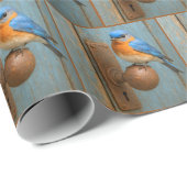 Bluebird op een roestige deurknop cadeaupapier (Rol Hoek)