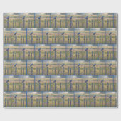 Bluebird op land hek post cadeaupapier (Vlak)