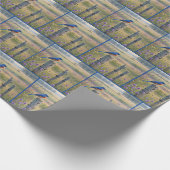 Bluebird op land hek post cadeaupapier (Hoek)