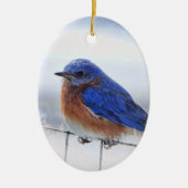 Bluebird oval ornament (Voorkant)