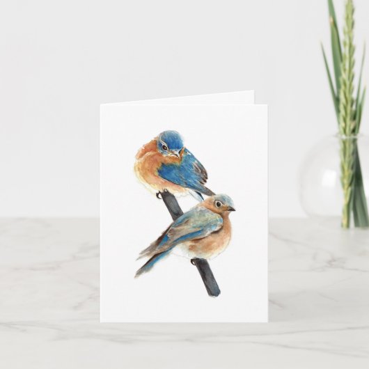 Bluebird paar dank je kaart (Voorkant)