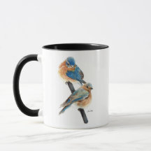 Bluebird Paar Waterverf Kunst