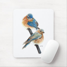 Bluebird Paar Waterverf Kunst Muismat