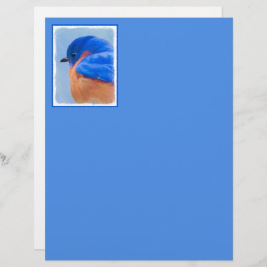 Bluebird Painting - Original Bird Art (Voorkant / Achterkant)