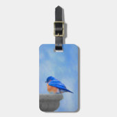 Bluebird Painting - Original Bird Art Bagagelabel (Voorkant verticaal)