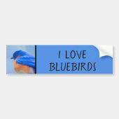 Bluebird Painting - Original Bird Art Bumpersticker (Voorkant)