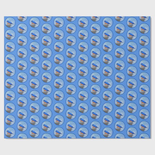 Bluebird Painting - Original Bird Art Cadeaupapier (Vlak)