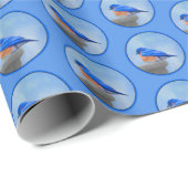 Bluebird Painting - Original Bird Art Cadeaupapier (Rol Hoek)