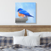 Bluebird Painting - Original Bird Art Canvas Afdruk (Insitu (Slaapkamer))