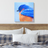 Bluebird Painting - Original Bird Art Canvas Afdruk (Insitu (Slaapkamer))