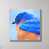 Bluebird Painting - Original Bird Art Canvas Afdruk (Voorkant)