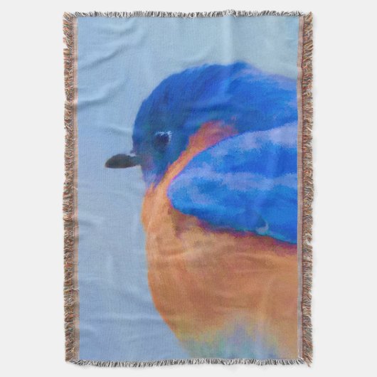 Bluebird Painting - Original Bird Art Deken (Voorkant Verticaal)