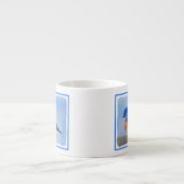 Bluebird Painting - Original Bird Art Espresso Kop (Voorkant)
