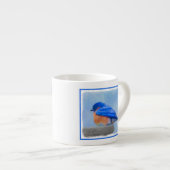 Bluebird Painting - Original Bird Art Espresso Kop (Voorkant rechts)