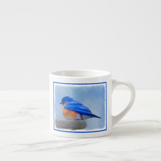Bluebird Painting - Original Bird Art Espresso Kop (Rechts)