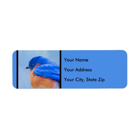 Bluebird Painting - Original Bird Art Etiket (Voorkant)