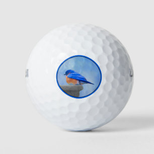 Bluebird Painting - Original Bird Art Golfballen