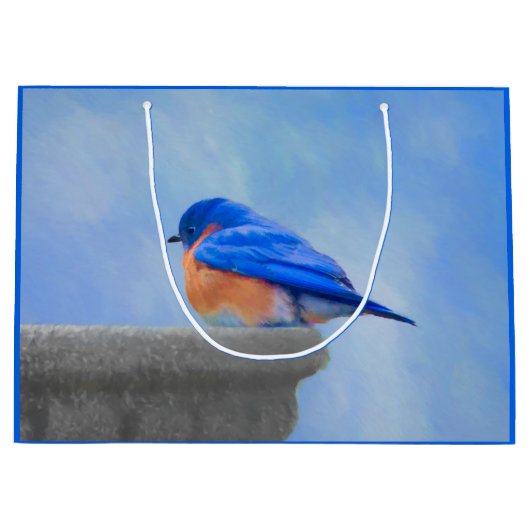 Bluebird Painting - Original Bird Art Groot Cadeauzakje (Voorkant)