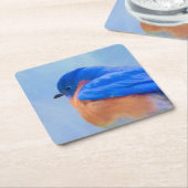 Bluebird Painting - Original Bird Art Kartonnen Onderzetters (Schuin)