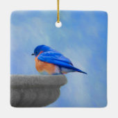 Bluebird Painting - Original Bird Art Keramisch Ornament (Achterkant)