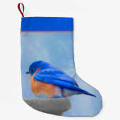 Bluebird Painting - Original Bird Art Kleine Kerstsok (Voorkant)