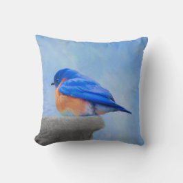 Bluebird Painting - Original Bird Art Kussen