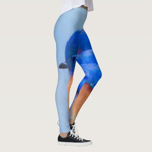 Bluebird Painting - Original Bird Art Leggings (Rechts)