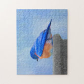 Bluebird Painting - Original Bird Art Legpuzzel (Verticaal)