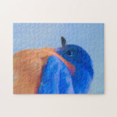 Bluebird Painting - Original Bird Art Legpuzzel (Horizontaal)