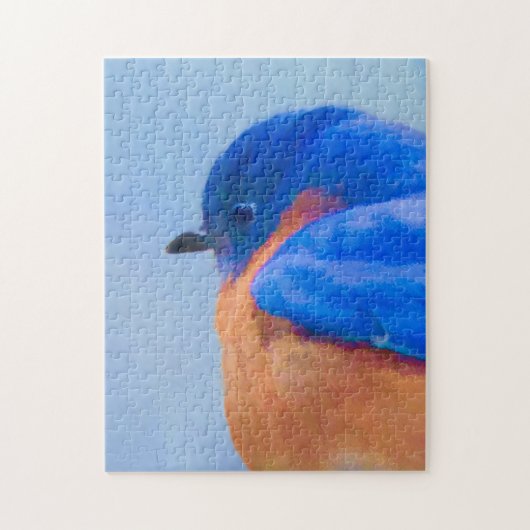 Bluebird Painting - Original Bird Art Legpuzzel (Verticaal)