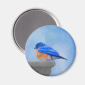 Bluebird Painting - Original Bird Art Magneet (Voorkant / Achterkant)