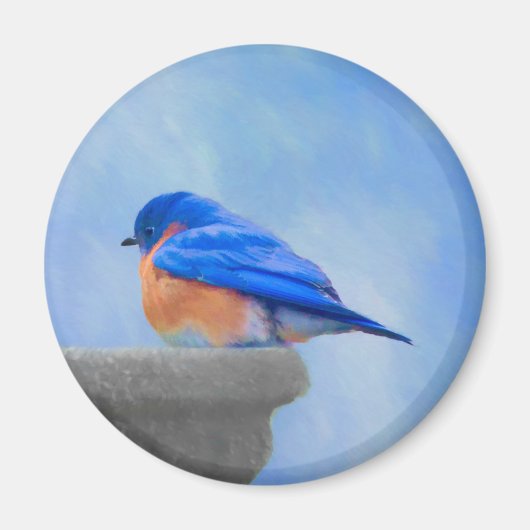 Bluebird Painting - Original Bird Art Magneet (Voorkant)