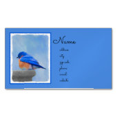 Bluebird Painting - Original Bird Art Magnetisch Visitekaartje (Voorkant)