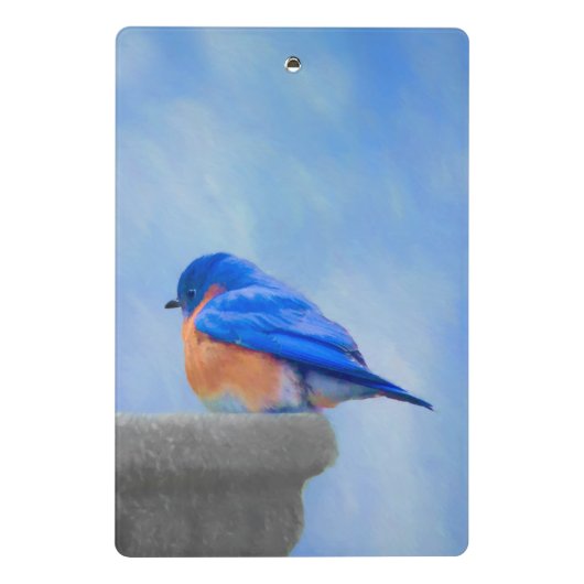 Bluebird Painting - Original Bird Art Mini Klembord (Achterkant)