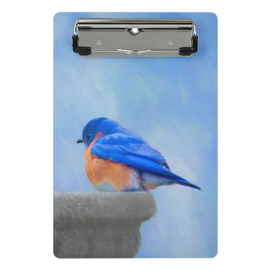 Bluebird Painting - Original Bird Art Mini Klembord (Voorkant)