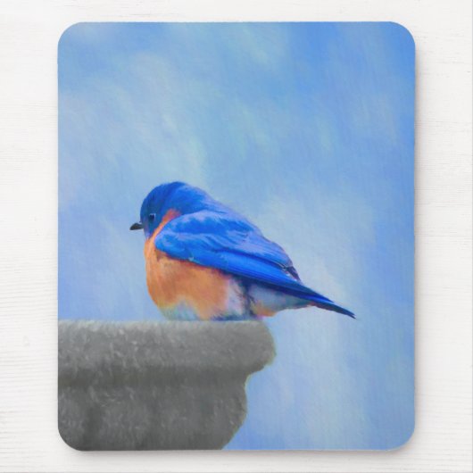 Bluebird Painting - Original Bird Art Muismat (Voorkant)