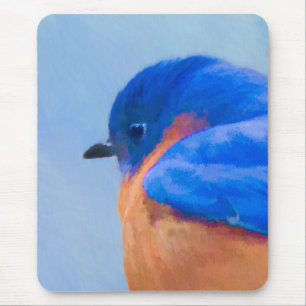 Bluebird Painting - Original Bird Art Muismat