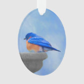 Bluebird Painting - Original Bird Art Ornament (voorkant)