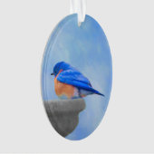 Bluebird Painting - Original Bird Art Ornament (voorkant)
