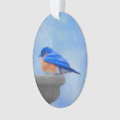 Bluebird Painting - Original Bird Art Ornament (voorkant)