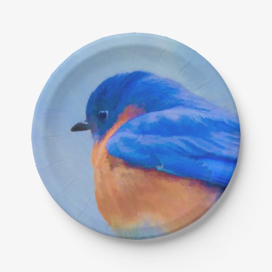 Bluebird Painting - Original Bird Art Papieren Bordje (Voorkant)