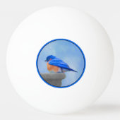Bluebird Painting - Original Bird Art Pingpongbal (Achterkant)