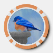 Bluebird Painting - Original Bird Art Poker Chips (Achterkant)