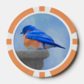 Bluebird Painting - Original Bird Art Poker Chips (Voorkant)