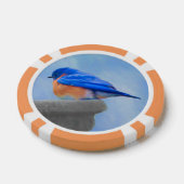 Bluebird Painting - Original Bird Art Poker Chips (Enkel)