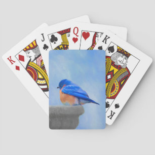 Bluebird Painting - Original Bird Art Pokerkaarten