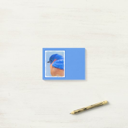 Bluebird Painting - Original Bird Art Post-it® Notes (Op bureau)