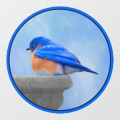 Bluebird Painting - Original Bird Art Raamsticker (Vel)