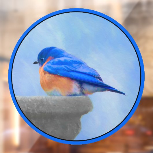 Bluebird Painting - Original Bird Art Raamsticker (Vel 2)
