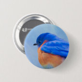 Bluebird Painting - Original Bird Art Ronde Button 5,7 Cm (Voorkant /achterkant)